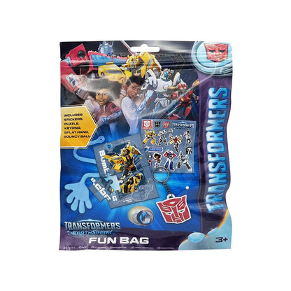 Transformers EarthSpark Fun Bag With Stickers Puzzle Keyring & More