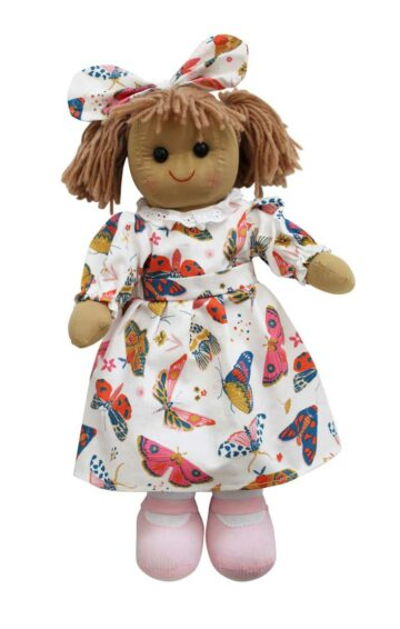 Butterfly Print Floral Dress Rag Doll