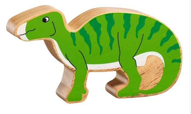 Dinosaur Wooden Figure - Natural green iguanodon