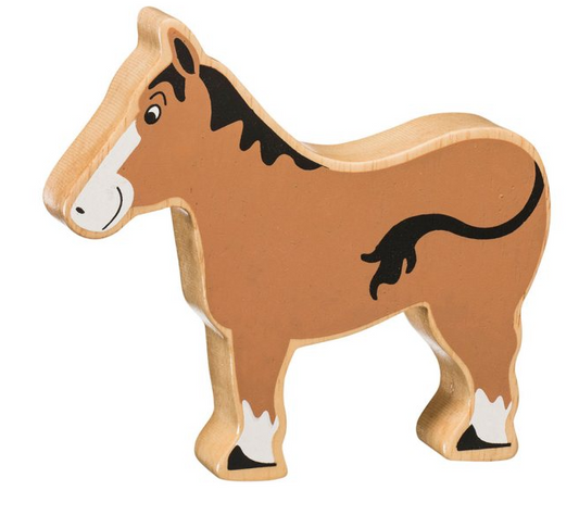 Brown Wooden Horse Figure