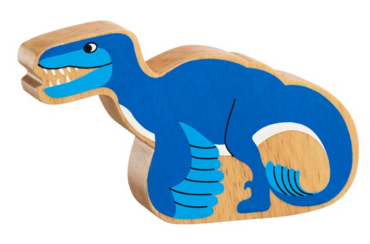 Dinosaur Wooden Figure - Blue Utahraptor