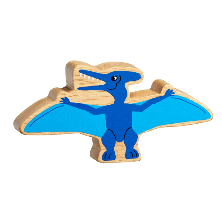 Dinosaur Wooden Figure - Blue Pteranodon