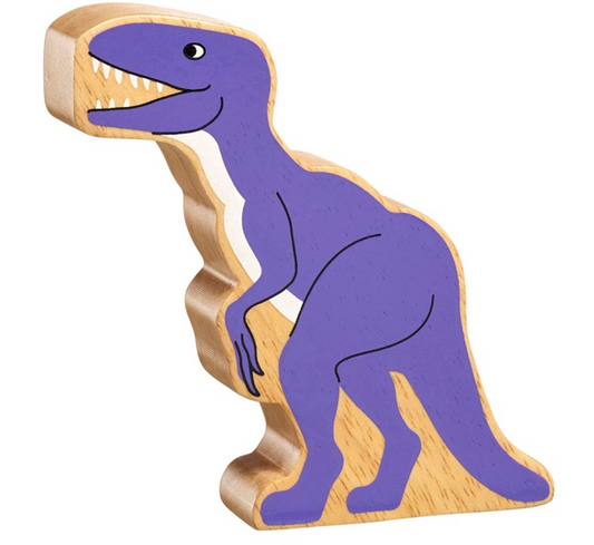 Dinosaur Wooden Figure - purple velociraptor